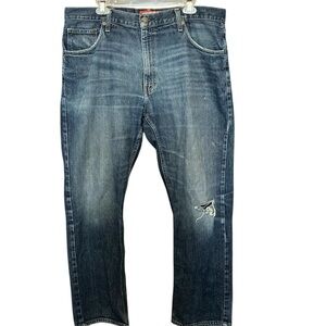 Vintage Arizona Jean Company Relaxed Fit Distressed Straight Leg Jeans | 38 X 30